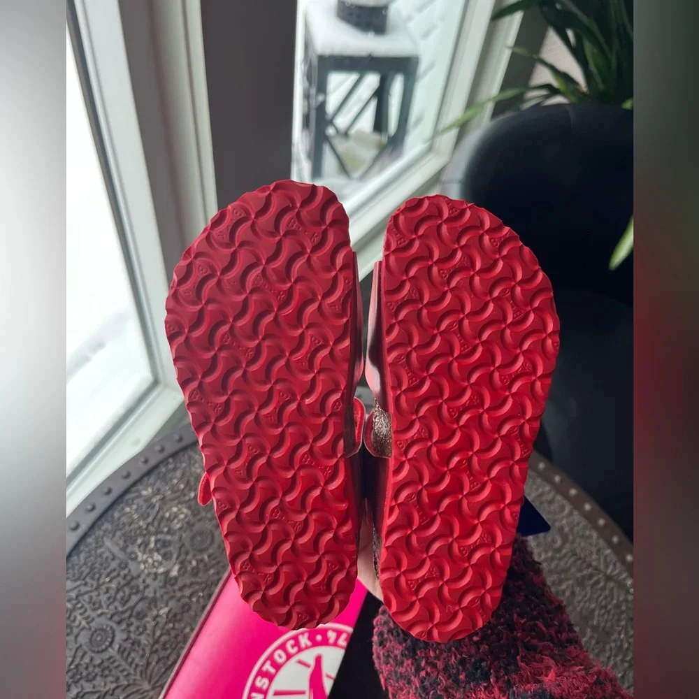 BIRKENSTOCK RIO KIDS SOFT METALLIC RED SANDALS 26 EU 8 US - Picture 8 of 8